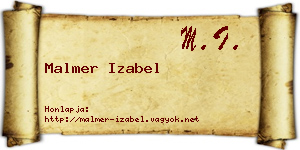Malmer Izabel névjegykártya
